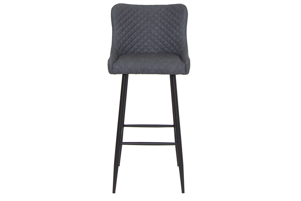 Lucena - Grey Faux Leather Bar Stool