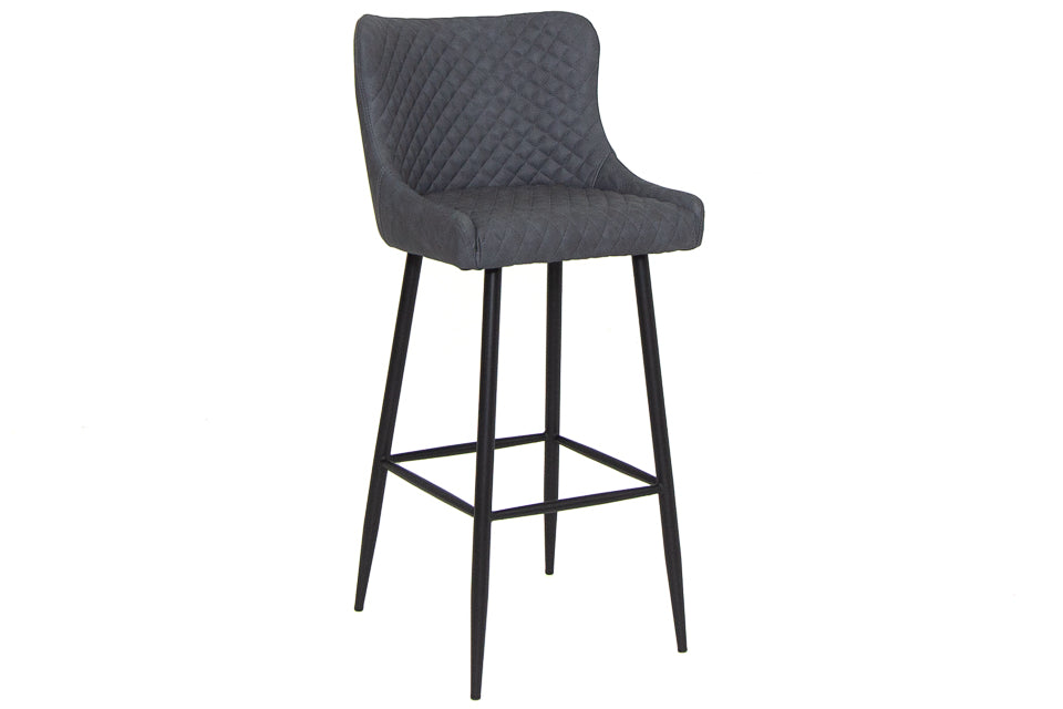 Lucena - Grey Faux Leather Bar Stool