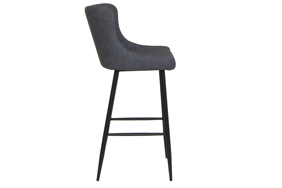 Lucena - Grey Faux Leather Bar Stool