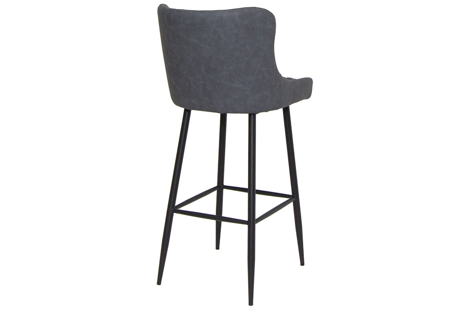 Lucena - Grey Faux Leather Bar Stool