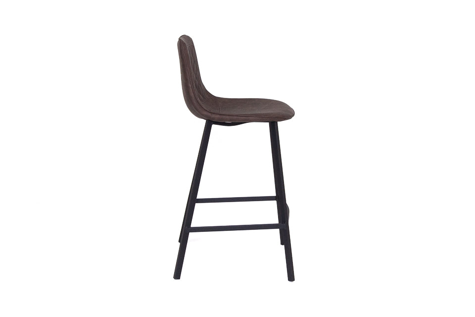 Lucan - Brown Faux Leather Bar Stool