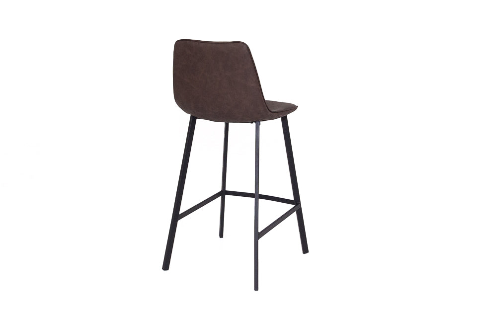 Lucan - Brown Faux Leather Bar Stool