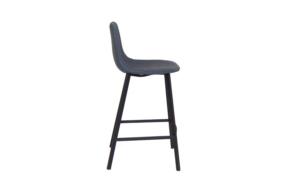 Lucan - Blue Faux Leather Bar Stool