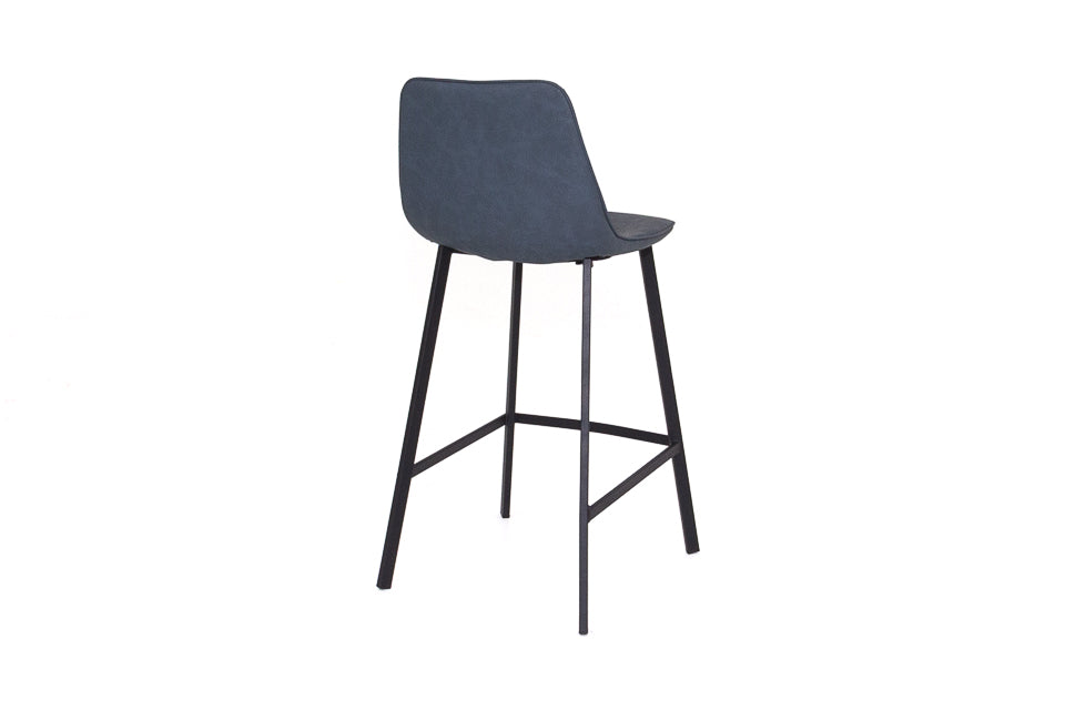 Lucan - Blue Faux Leather Bar Stool