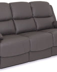 Lazio static 3 Seater Sofa in grey Leather 