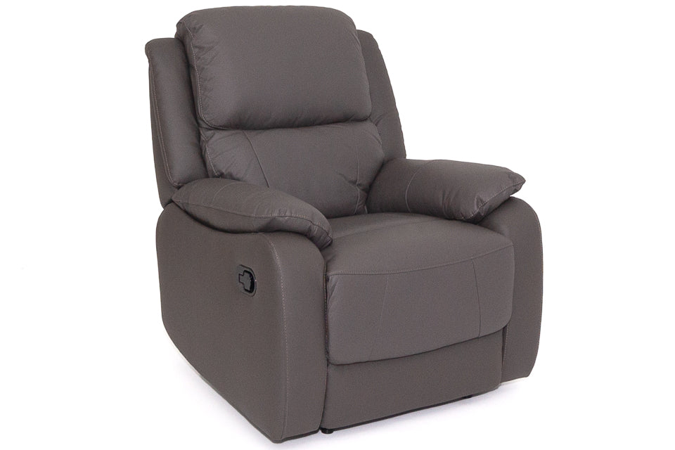 Lazio manual Recliner in grey leather