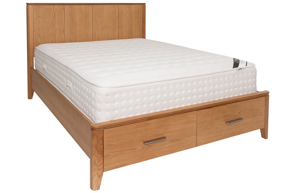 Lola Oak 6 foot Super King Bedframe with 2 storage drawers