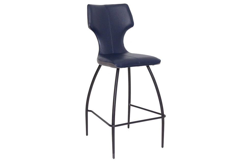 Martell - Blue Faux Leather Bar Stool
