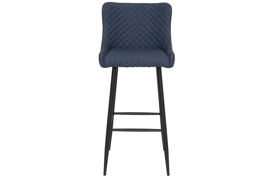 Martos - Blue Faux Leather Bar Stool