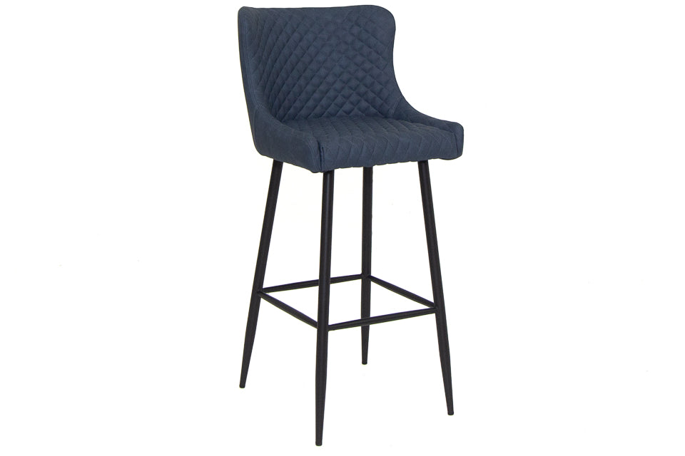 Martos - Blue Faux Leather Bar Stool