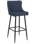 Martos - Blue Faux Leather Bar Stool