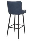Martos - Blue Faux Leather Bar Stool