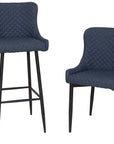 Martos - Blue Faux Leather Bar Stool