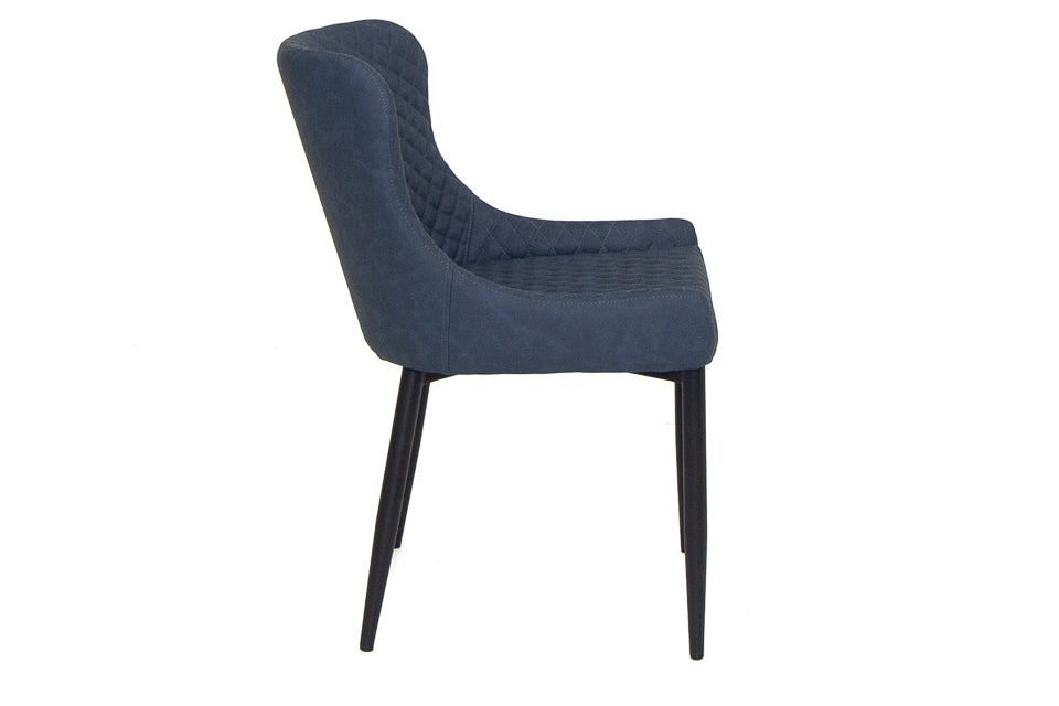 Martos - Blue Faux Leather Dining Chair