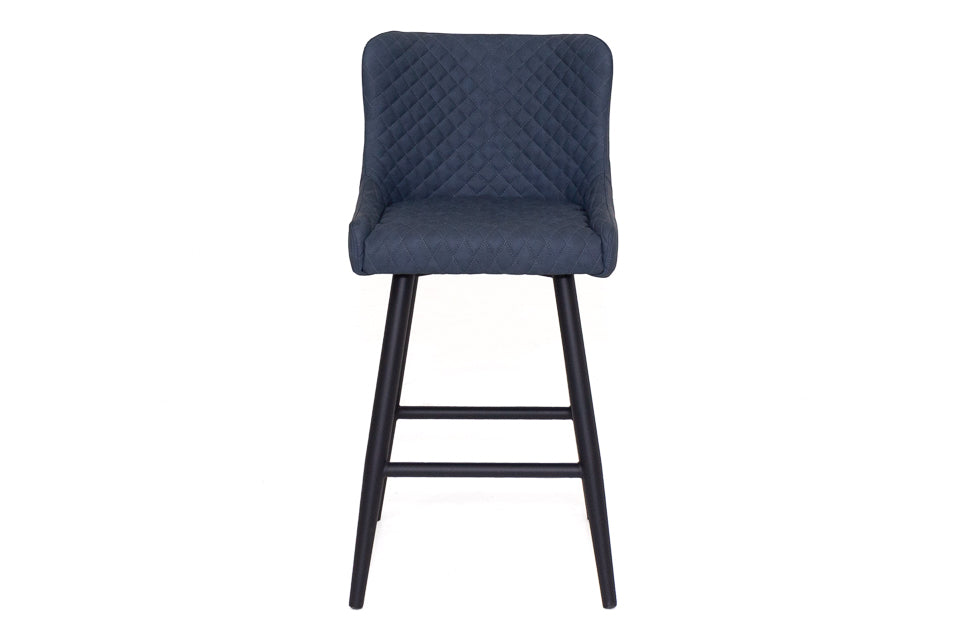 Martos - Blue Faux Leather Counter Height Bar Stool