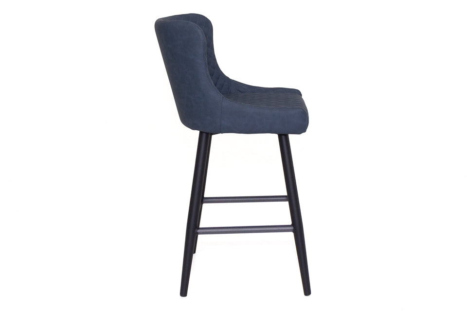 Martos - Blue Faux Leather Counter Height Bar Stool