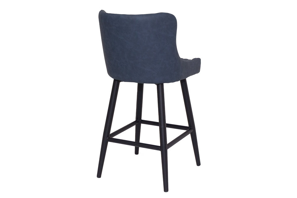 Martos - Blue Faux Leather Counter Height Bar Stool