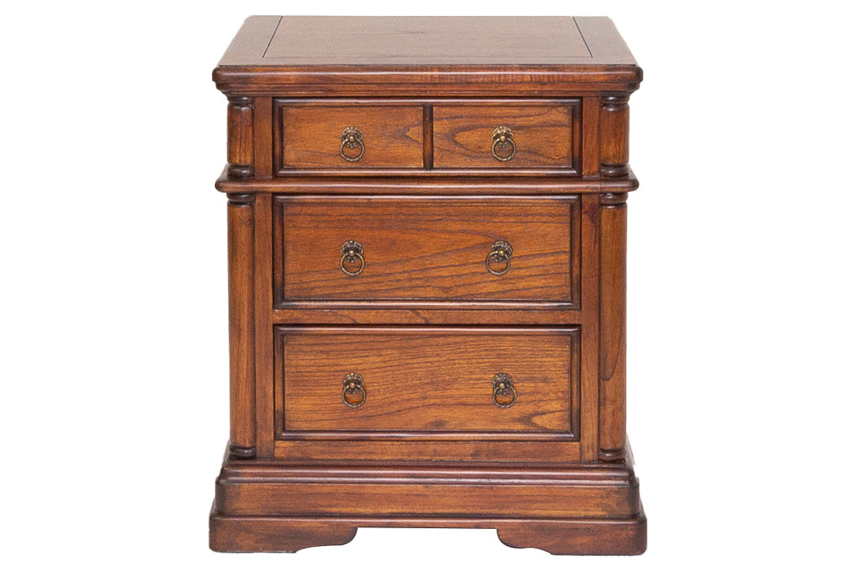 Mayfair - Walnut 3 Drawer Bedside Locker (62Cm)