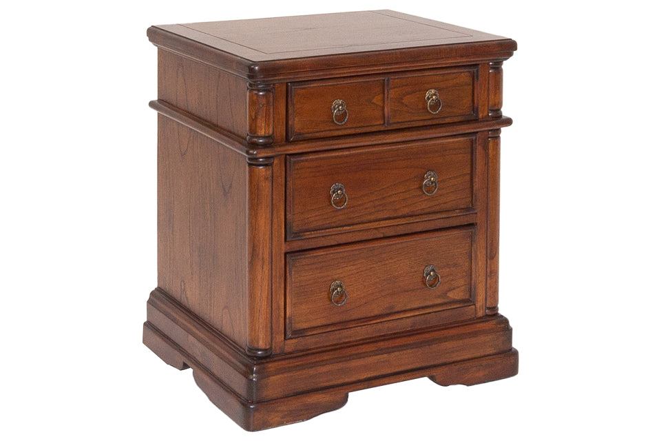 Mayfair - Walnut 3 Drawer Bedside Locker (62Cm)