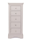 Merlot - Taupe 5 Drawer Narrow Chest Of Drawers
