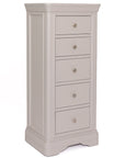 Merlot - Taupe 5 Drawer Narrow Chest Of Drawers
