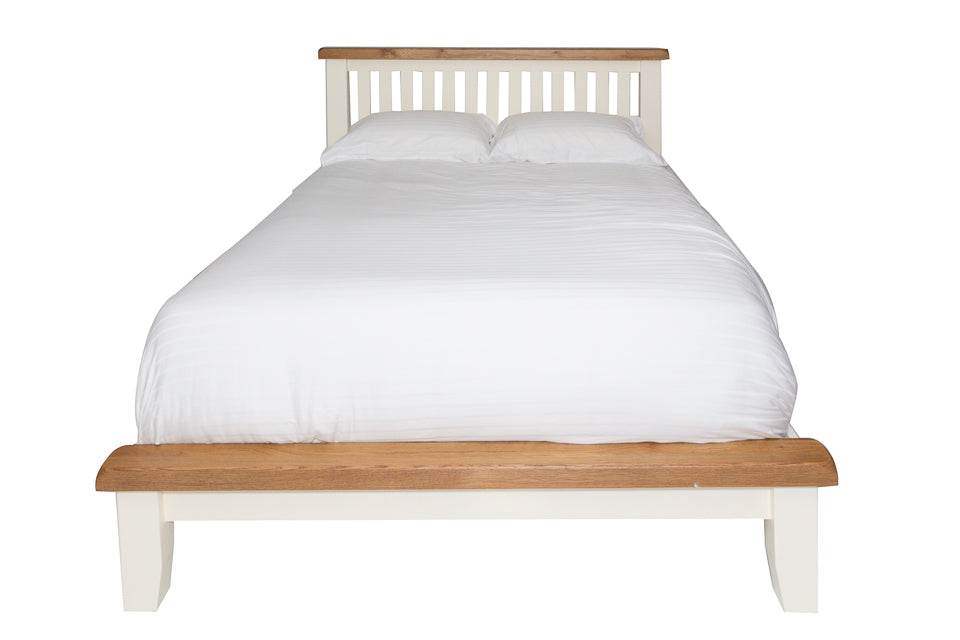 Milena - Cream And Oak 4Ft6In Double Bed Frame