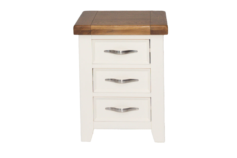 Milena - Cream And Oak 3 Drawer Bedside Locker