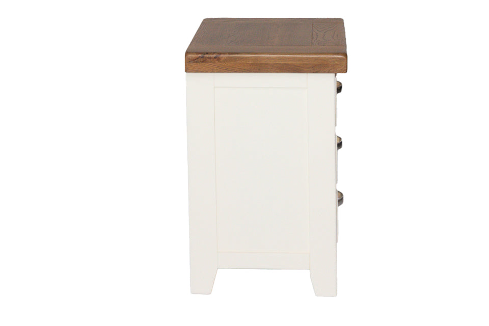 Milena - Cream And Oak 3 Drawer Bedside Locker