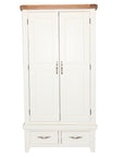 Milena - Cream And Oak 2 Door  Wardrobe With Drawers