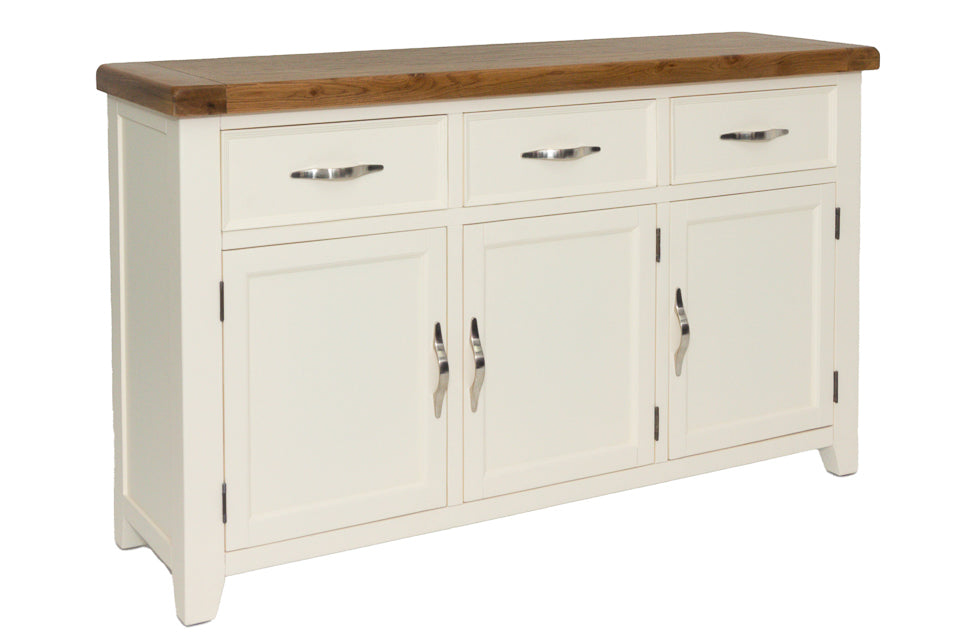 Milena - Cream And Oak 3 Door Sideboard With 3 Drawers