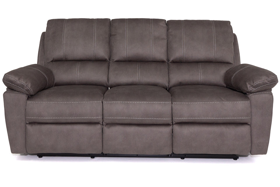 Milan - Grey Fabric 3 Seater Recliner Sofa