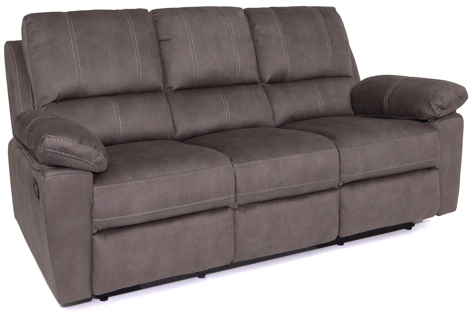 Milan - Grey Fabric 3 Seater Recliner Sofa