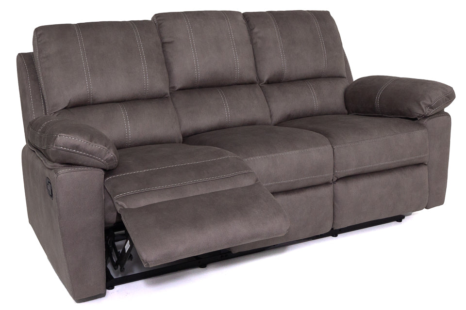 Milan - Grey Fabric 3 Seater Recliner Sofa