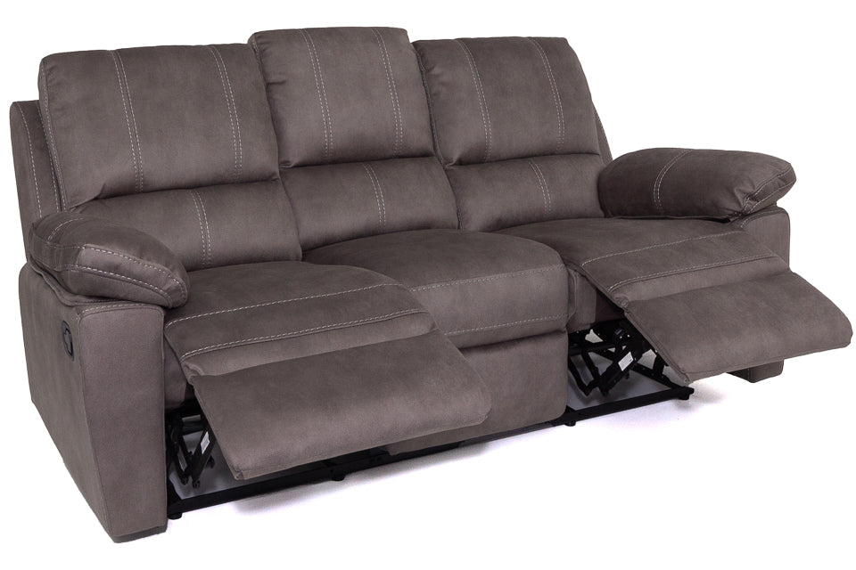 Milan - Grey Fabric 3 Seater Recliner Sofa