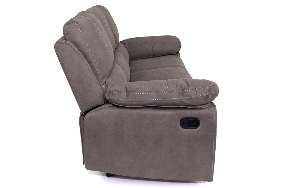 Milan - Grey Fabric 3 Seater Recliner Sofa