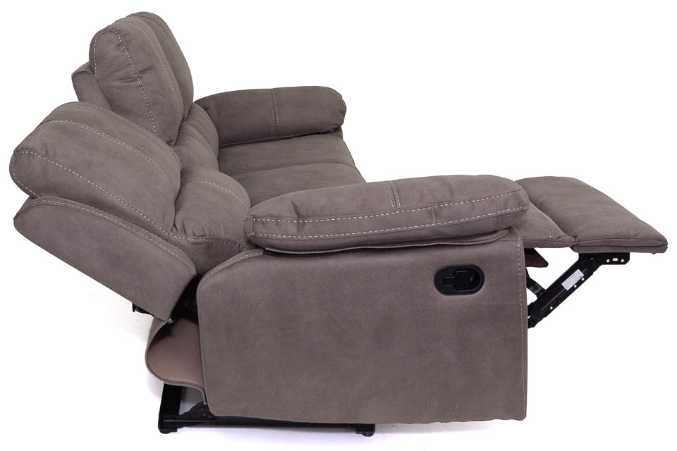 Milan - Grey Fabric 3 Seater Recliner Sofa