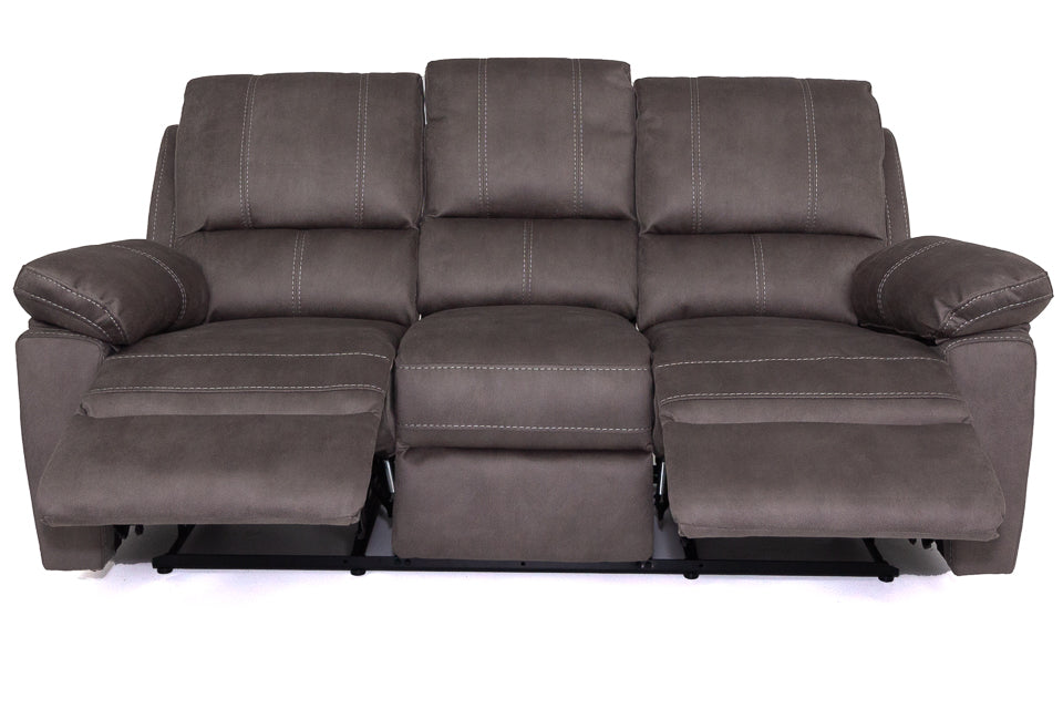 Milan - Grey Fabric 3 Seater Recliner Sofa