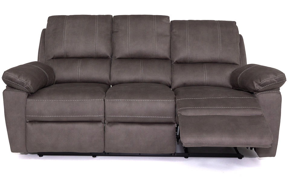 Milan - Grey Fabric 3 Seater Recliner Sofa