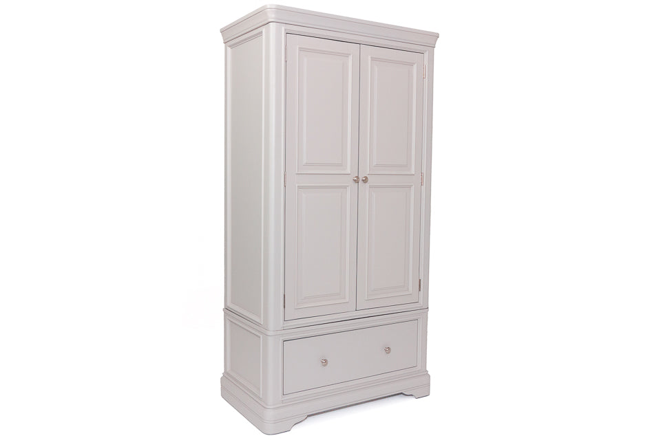 Merlot Taupe 2 Door Wardrobe With Drawer