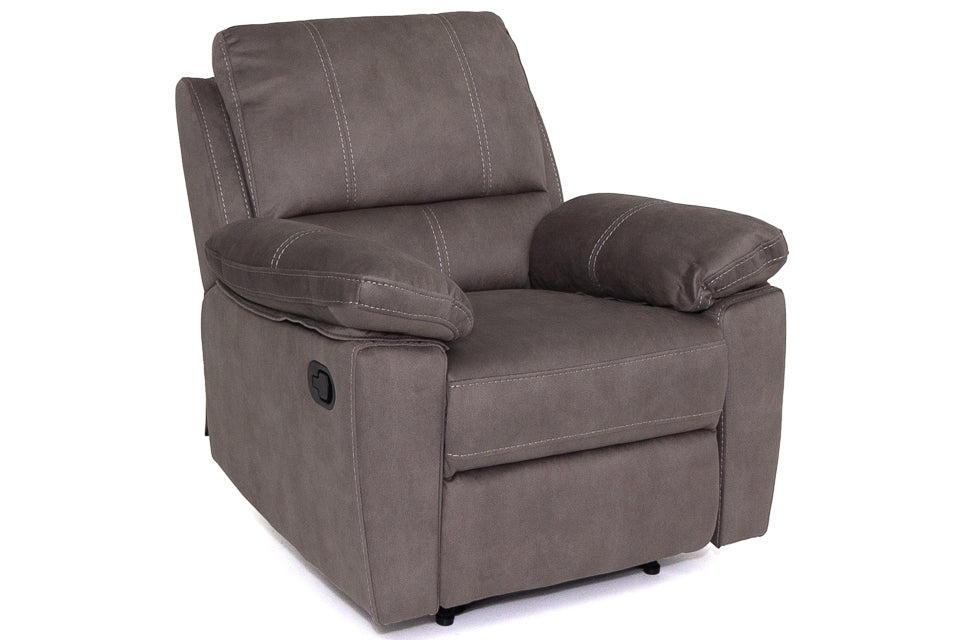 Milan manual Grey Fabric Recliner