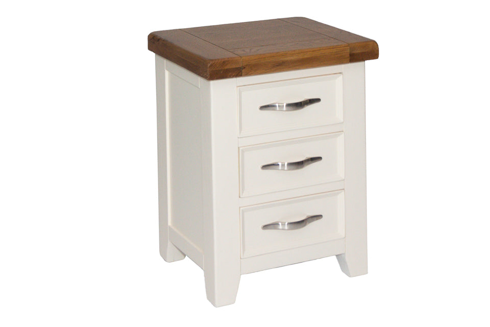 Milena 3 drawer bedside locker painted white