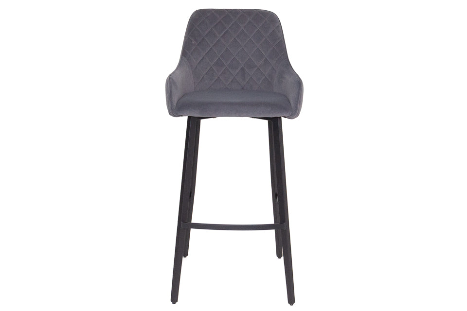 Neala - Grey Fabric Bar Stool