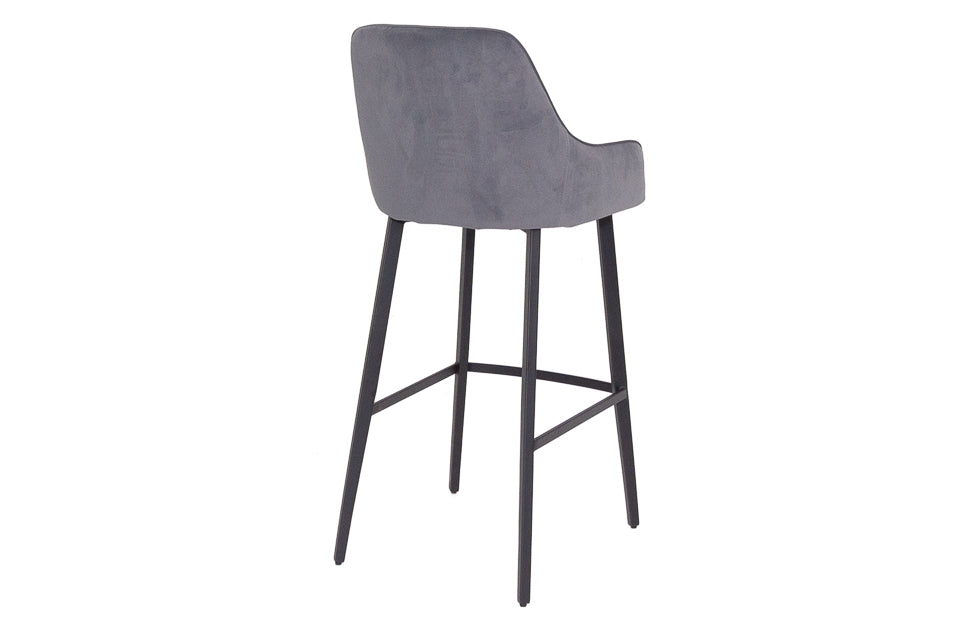 Neala - Grey Fabric Bar Stool