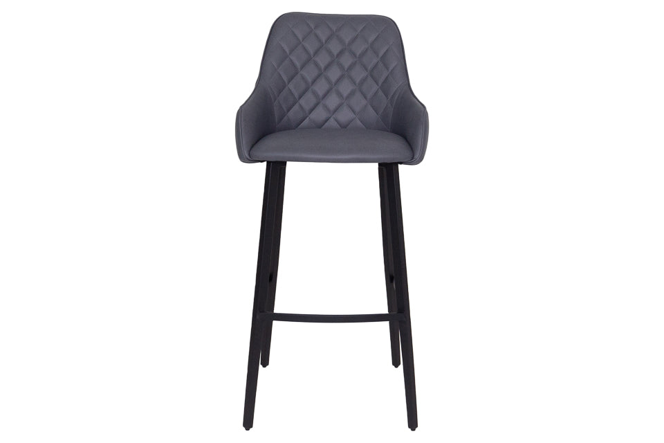 Neala - Grey Fabric Bar Stool