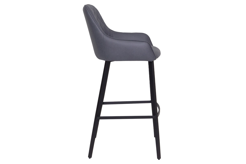 Neala - Grey Fabric Bar Stool