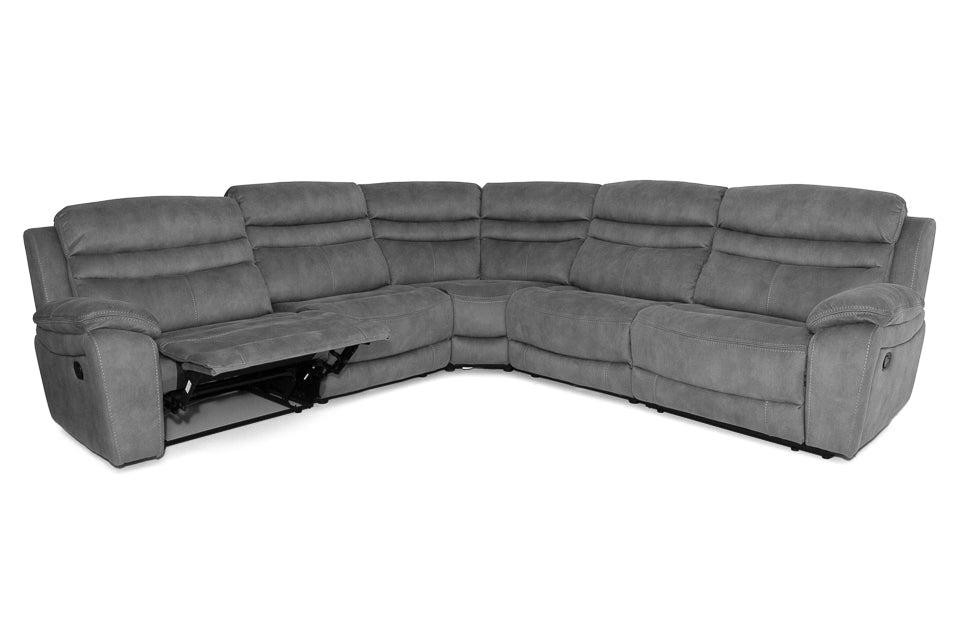 Neptune - Grey Fabric Corner Recliner Sofa