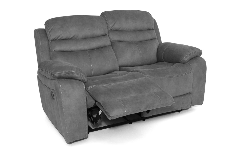 Neptune - Grey Fabric 2 Seater Recliner Sofa