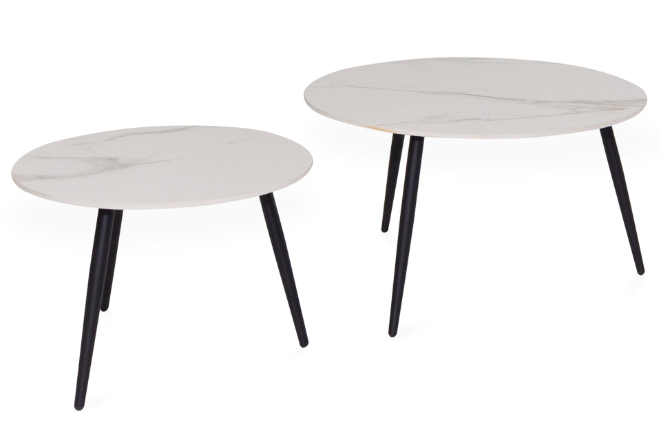 Nixon - White Pura Stone Set Of 2 Coffee Table