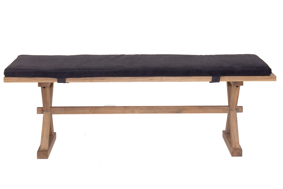 Nolan - Grey Velvet Bench