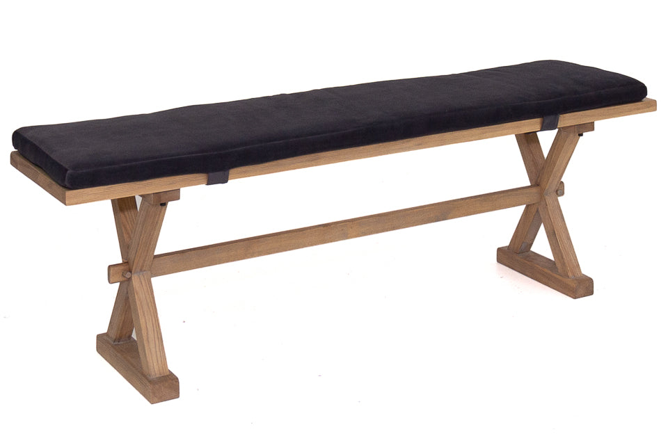 Nolan - Grey Velvet Bench